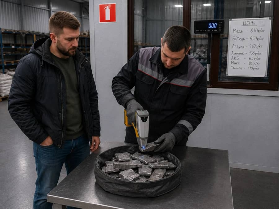 Анализ состава свинца спектрометром