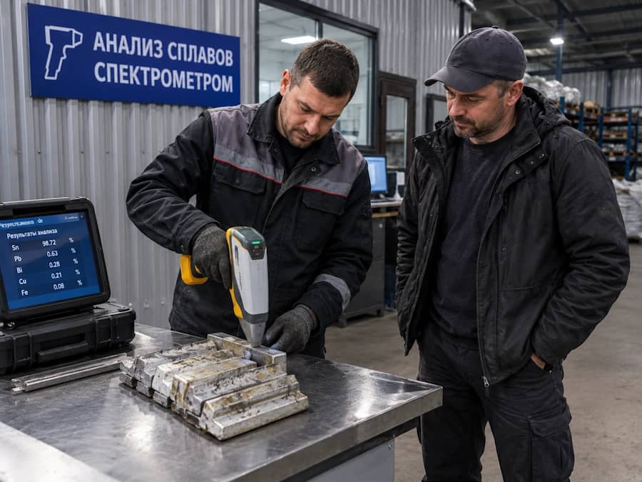 Анализ содержания Sn спектрометром